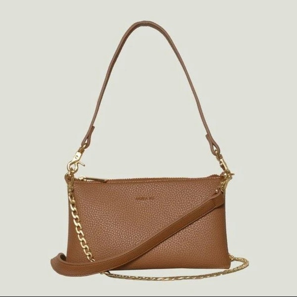 Angela Roi Zuri Multifunction Pouch Russet Vegan Leather Bag with straps